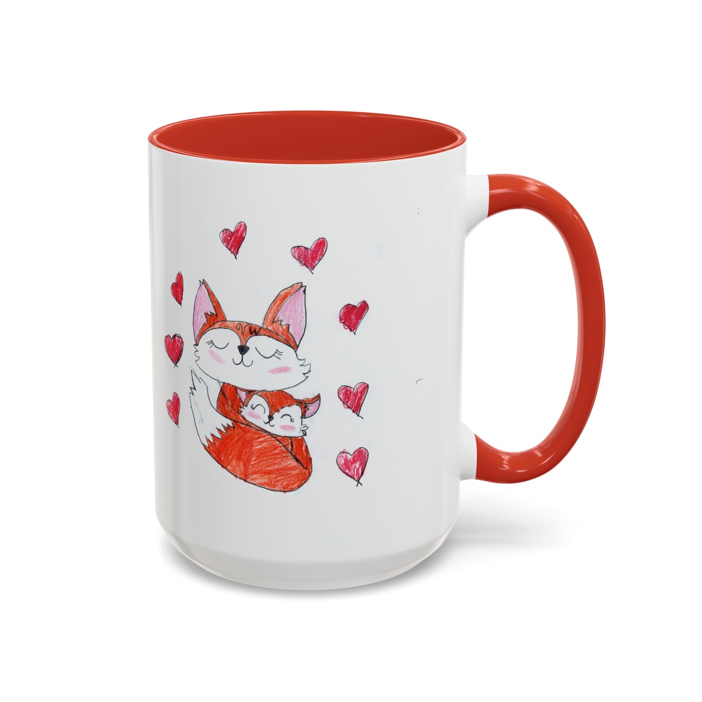 Mug Mama's Hug in Mug with Mama Fox and Baby Fox 11 oz