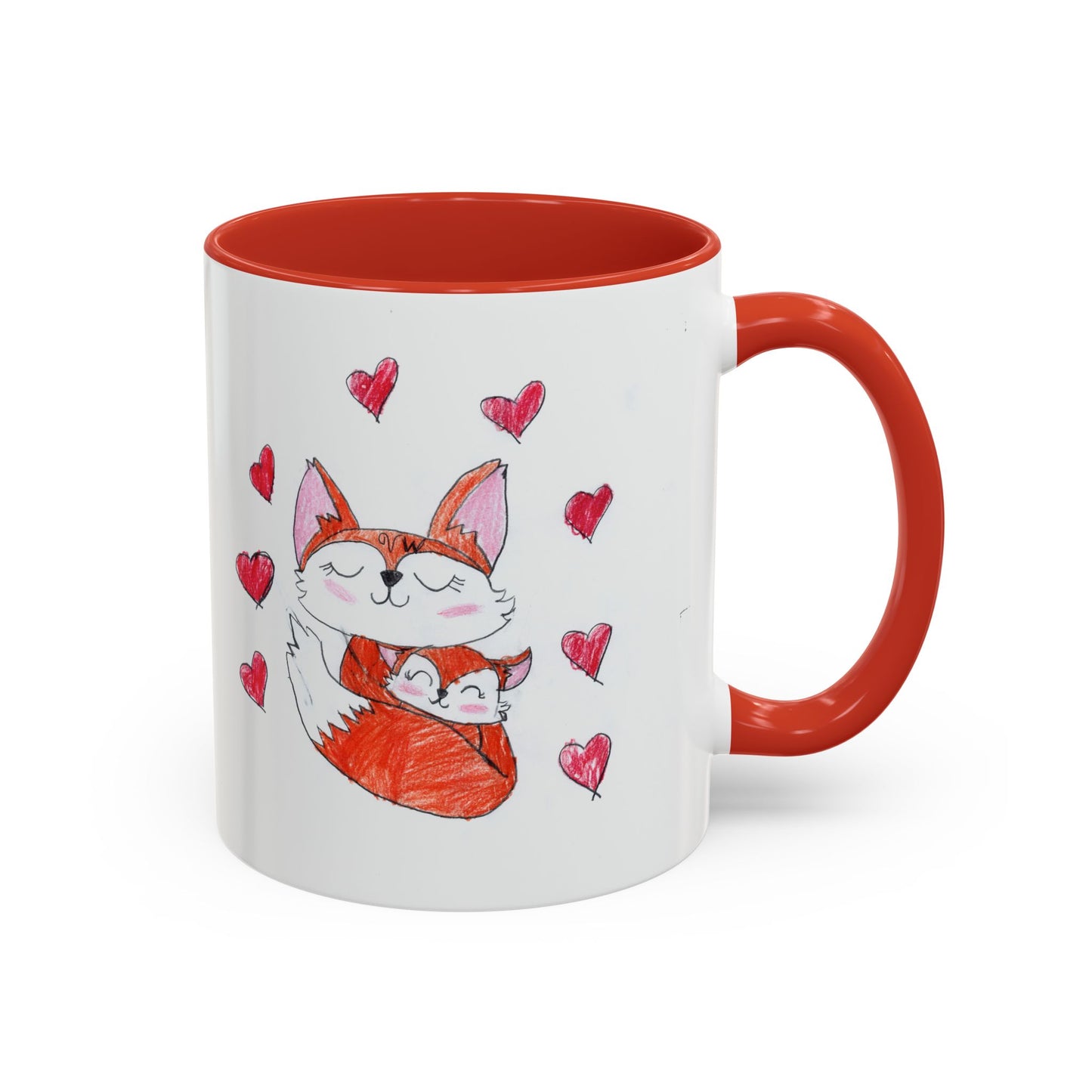 Mug Mama's Hug in Mug with Mama Fox and Baby Fox 11 oz