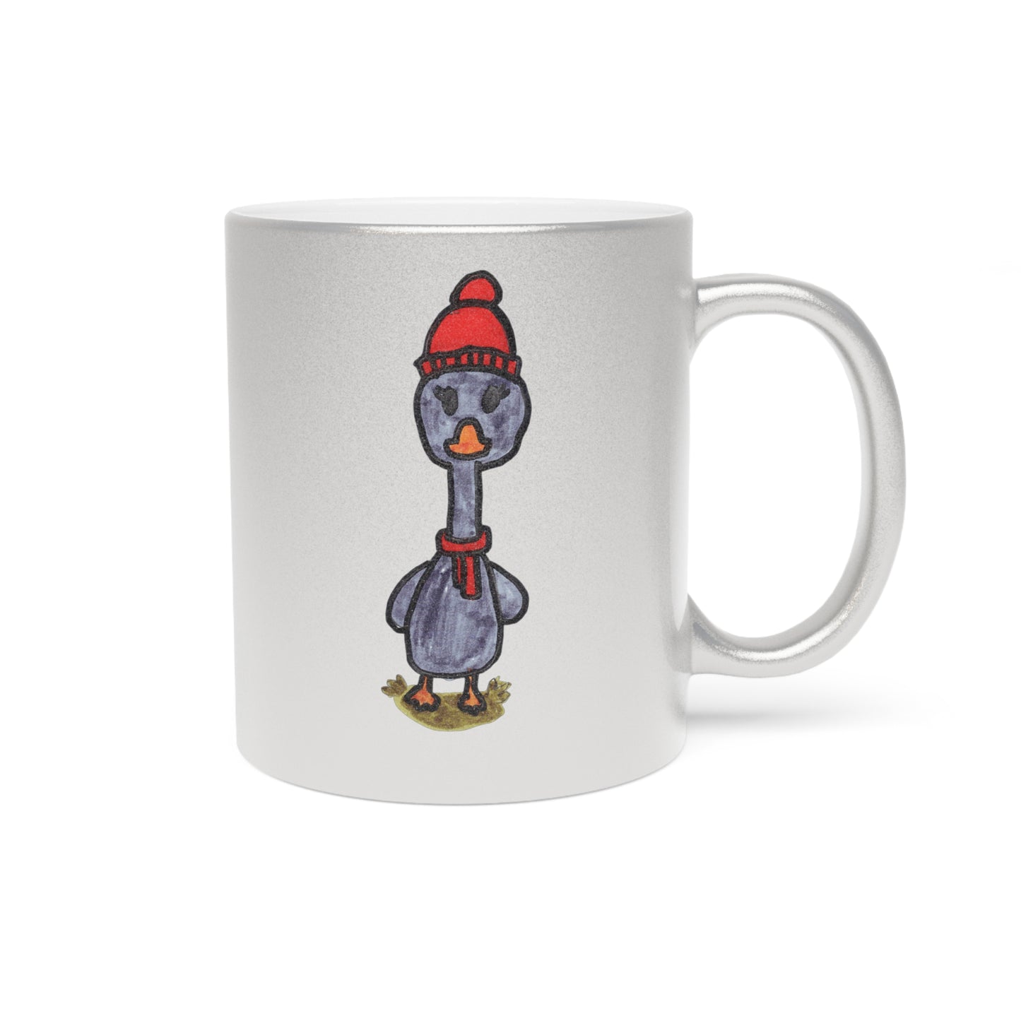 Mug - Cool Fall Goose Hand Drawn Metallic Mug (Silver\Gold)