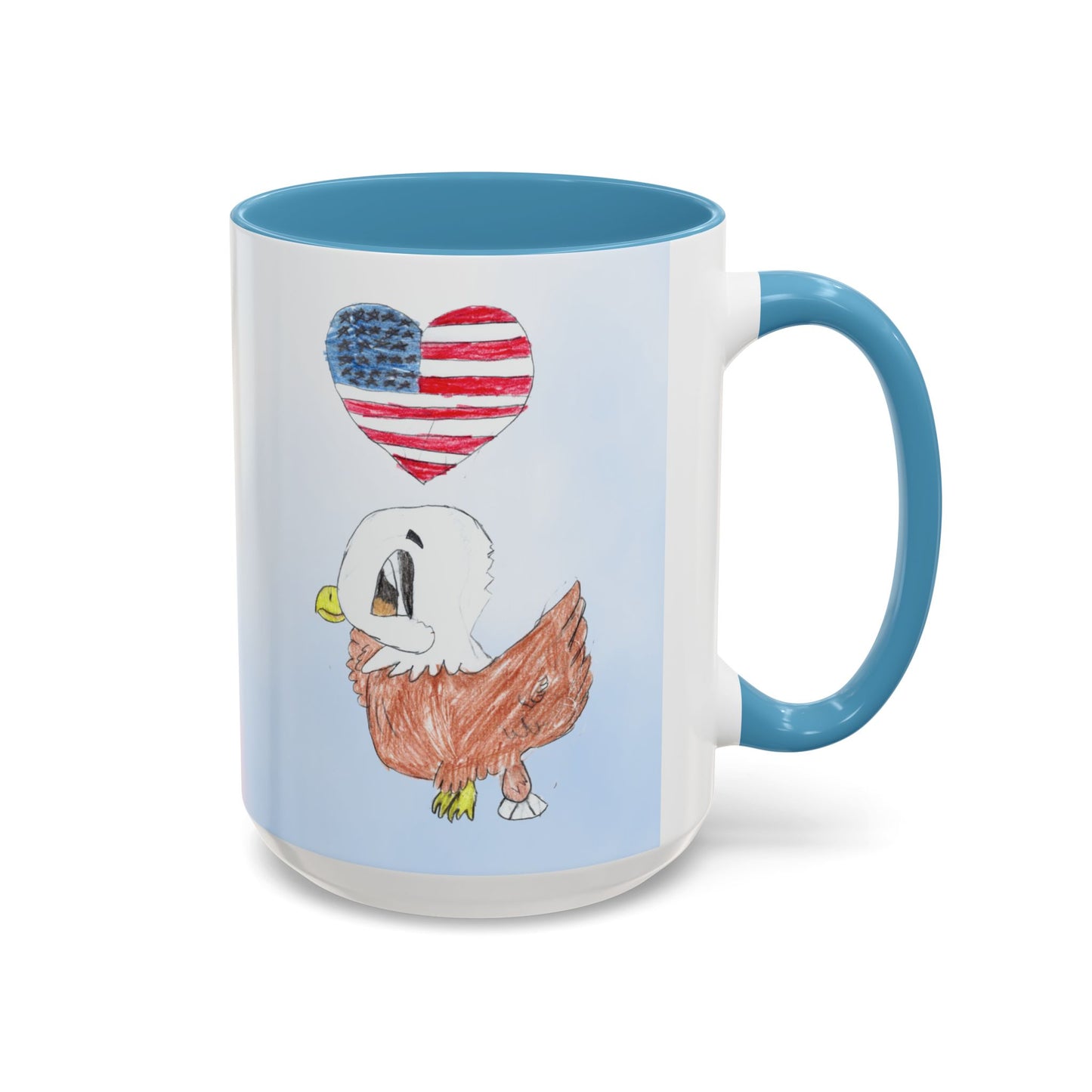 Eagle American Flag Heart - Patriotic Coffee Cup