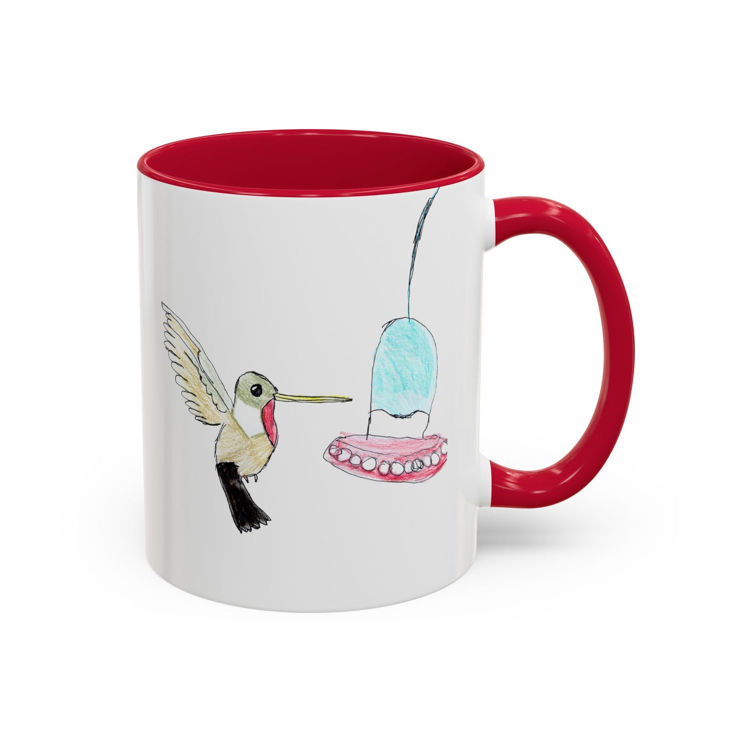Green Hummingbird Hand Drawn Coffee Mug