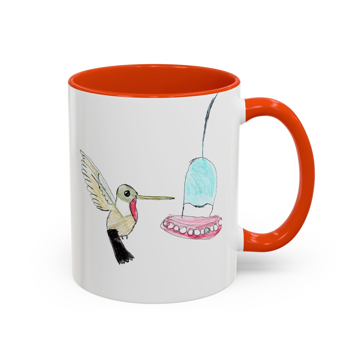 Green Hummingbird Hand Drawn Coffee Mug