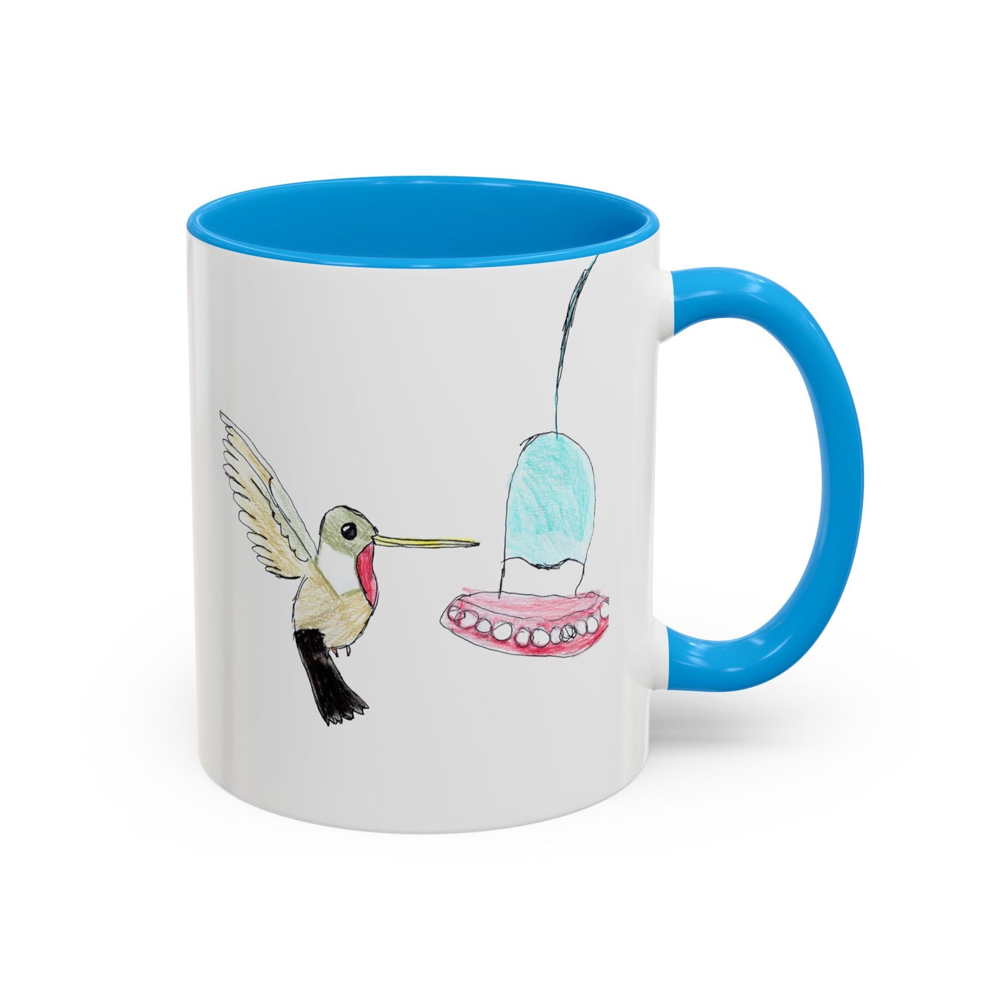 Green Hummingbird Hand Drawn Coffee Mug