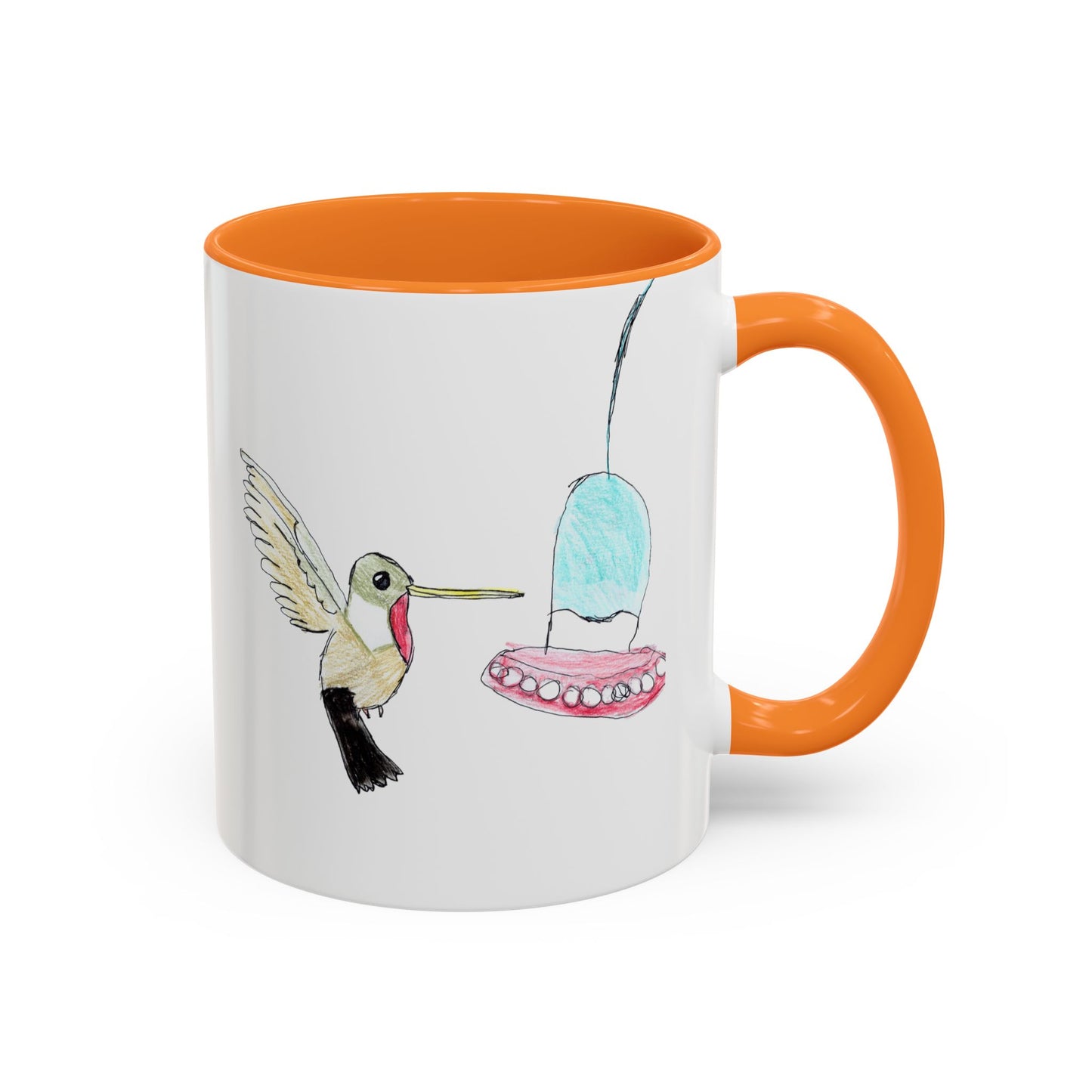Green Hummingbird Hand Drawn Coffee Mug