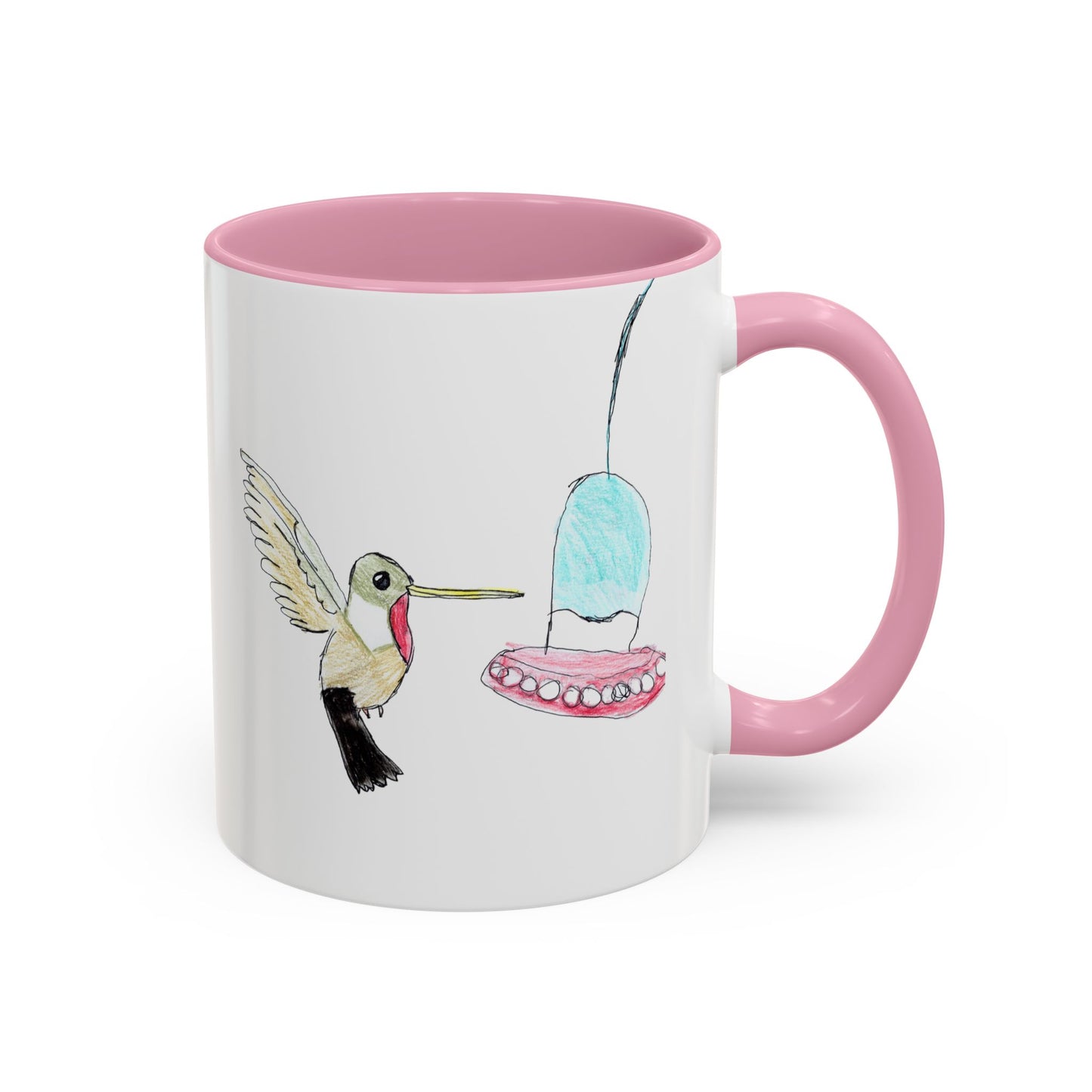 Green Hummingbird Hand Drawn Coffee Mug