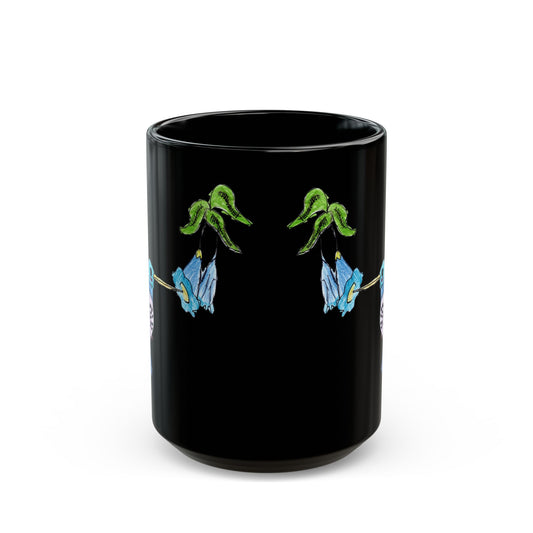 Mug - Hand Drawn Hummingbird and Flower Design