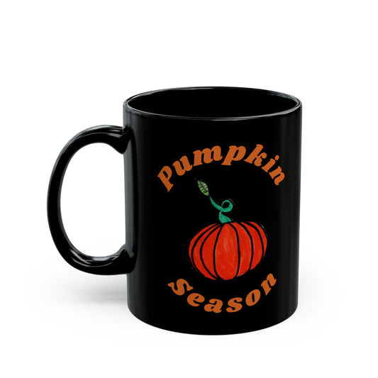 Mug Pumpkin Season Hand-Drawn Pumpkin Black