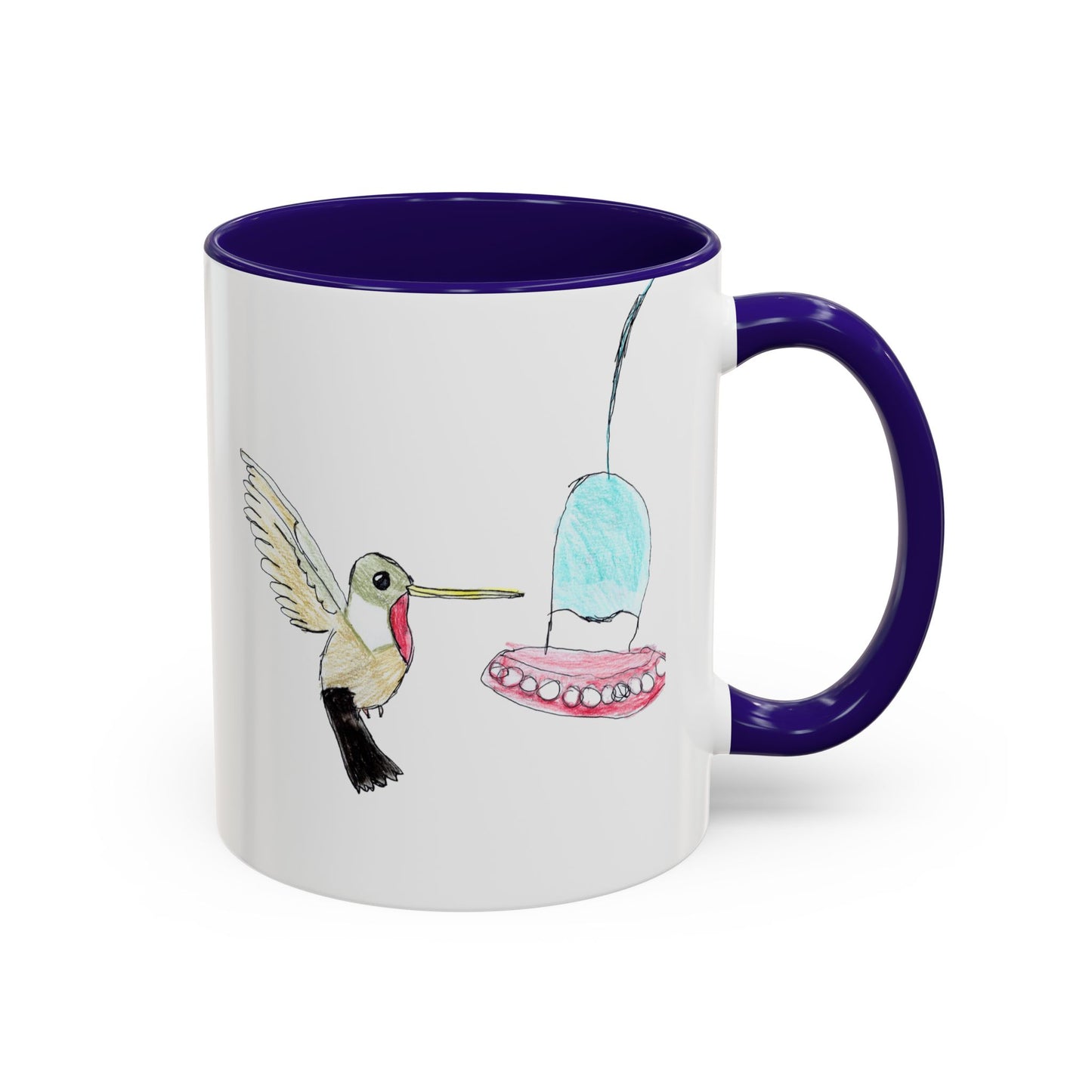 Green Hummingbird Hand Drawn Coffee Mug