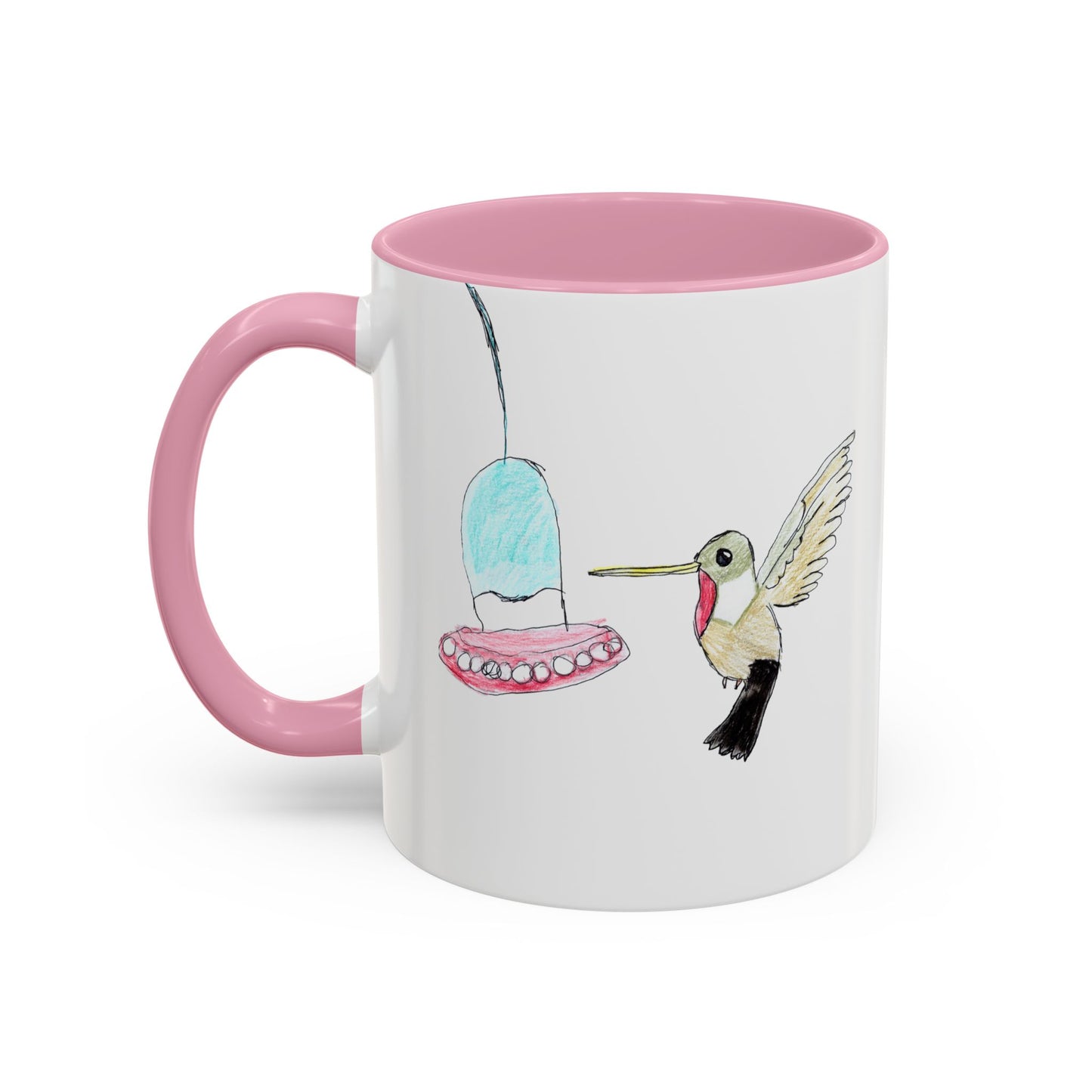 Green Hummingbird Hand Drawn Coffee Mug