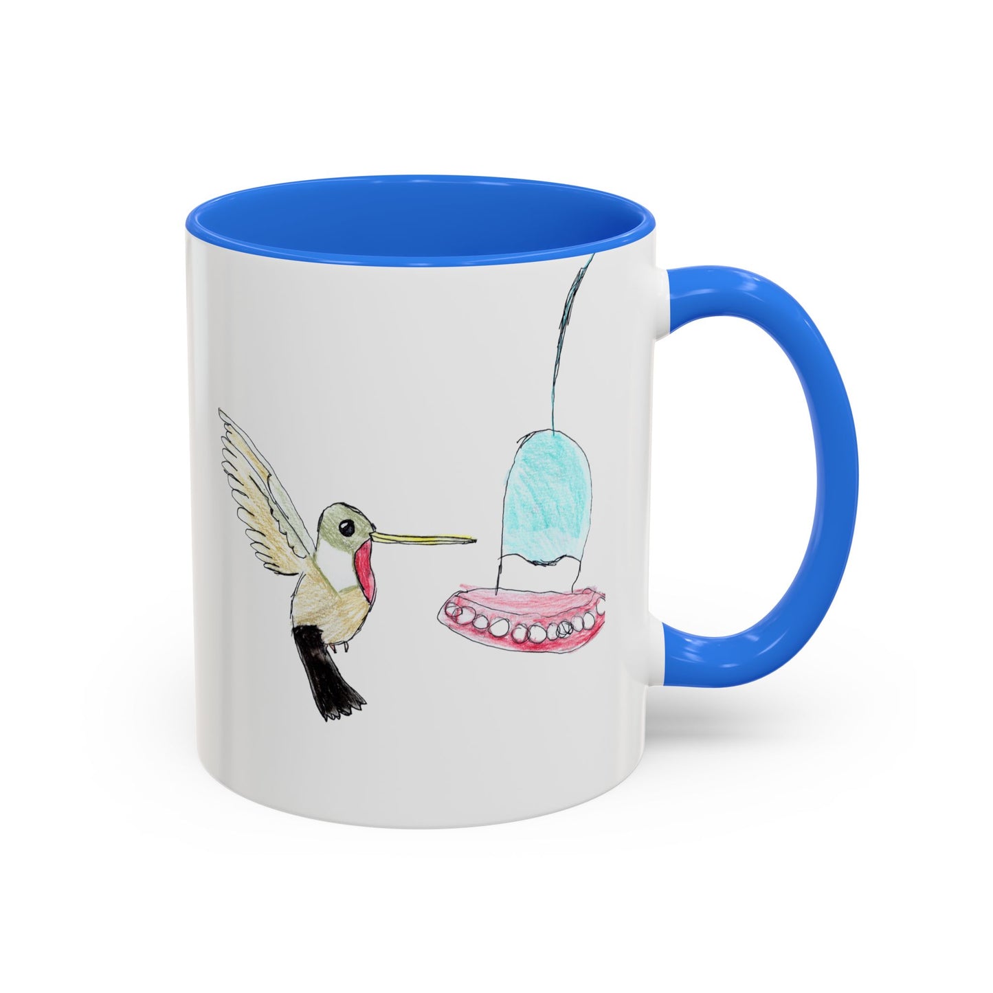 Green Hummingbird Hand Drawn Coffee Mug