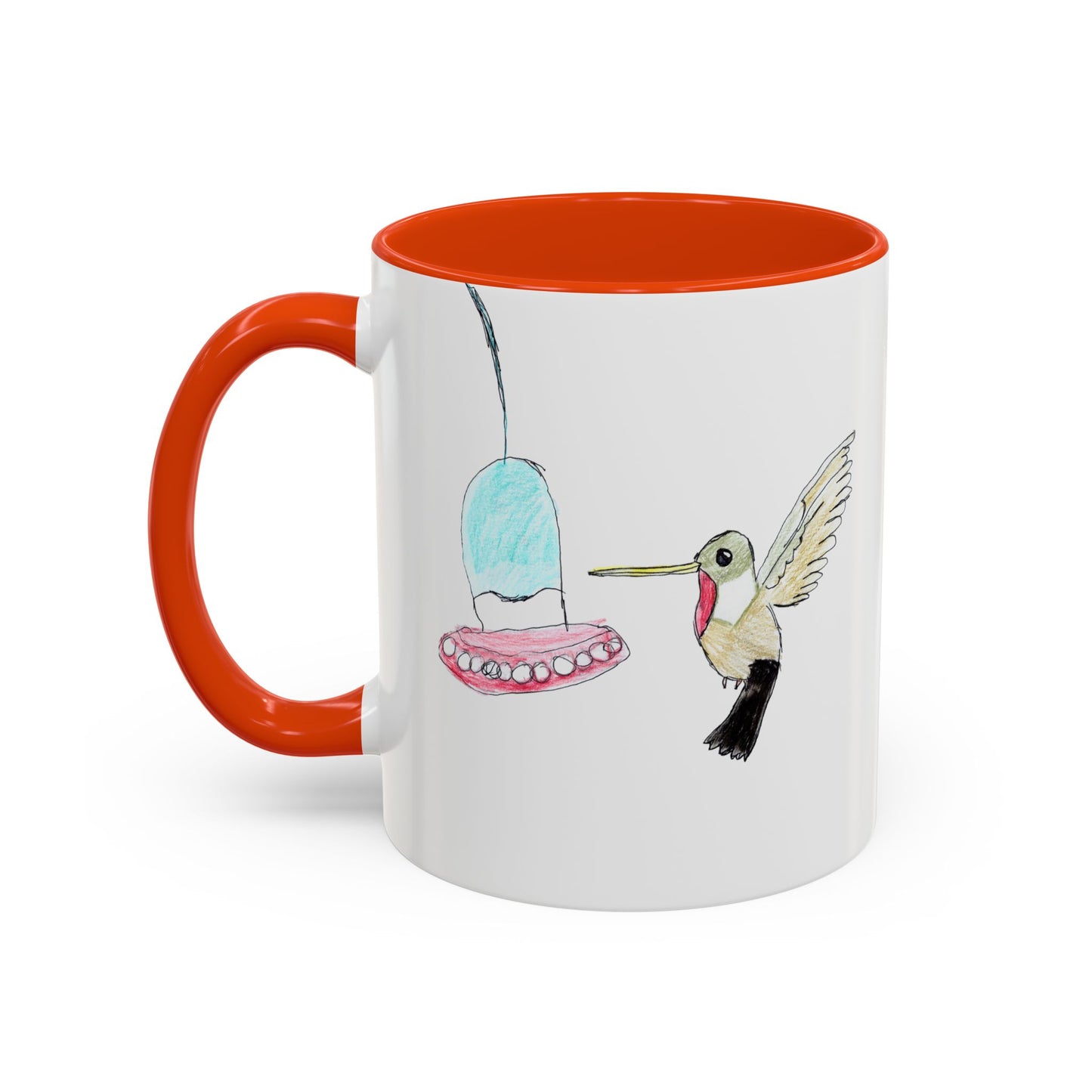 Green Hummingbird Hand Drawn Coffee Mug