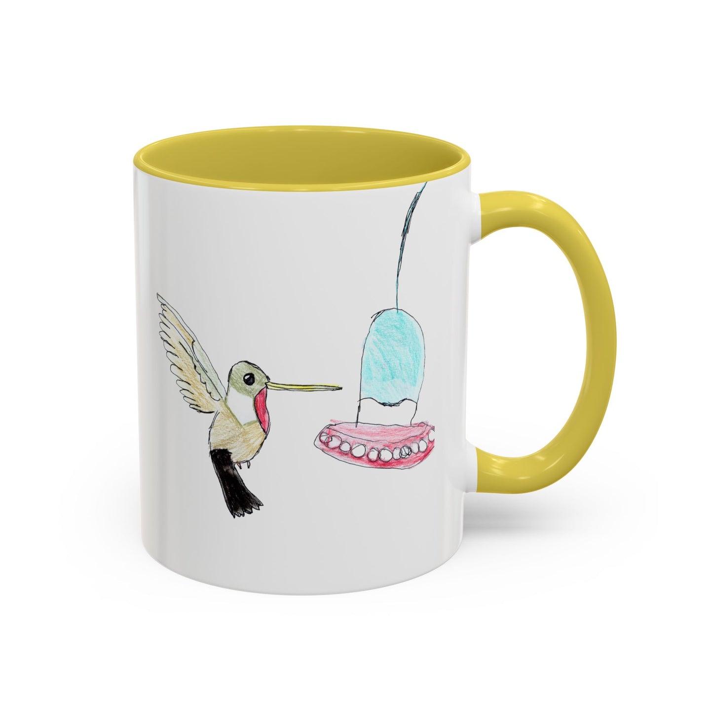 Green Hummingbird Hand Drawn Coffee Mug