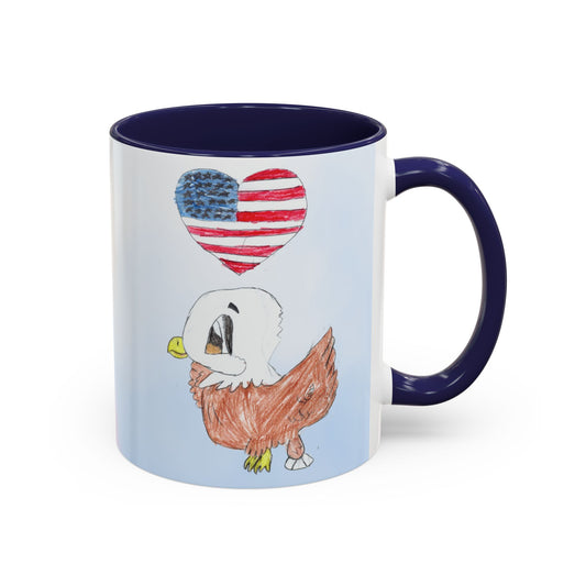 Eagle American Flag Heart - Patriotic Coffee Cup